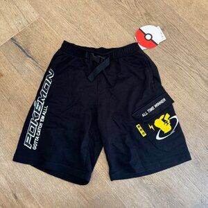 Pokémon Boys Black Shorts With Pikachu Graphic & Text Zara